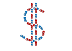 Traffic gridlock in shape of a dollar sign - Illustration