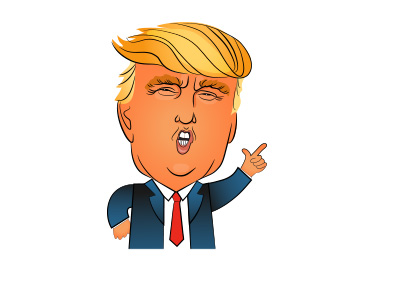 The caricature drawing of Donald Trump - 2016 Elections