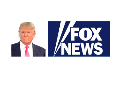 Presidential candidate Donald Trump next to a Fox News logo