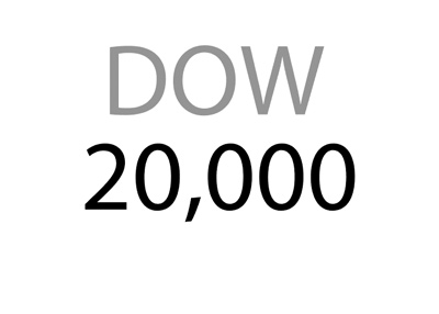 Dow Jones Industrial - DOW - 20,000 - Logo / sign / concept.