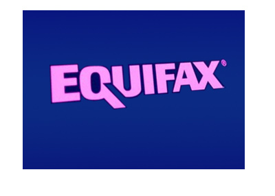 Equifax logo - Pink on blue - LED screen.