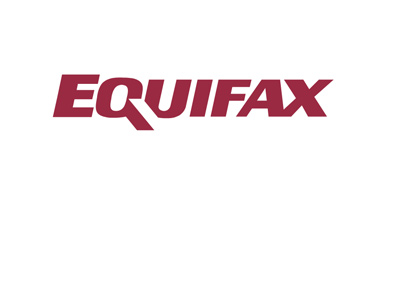 Equifax logo - Red lettering on white background.