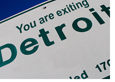 -- Street sign - Exiting Detroit --