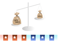 -- Expenses vs. revenues scale - Republican vs. Democrats --