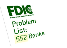 -- fdic - federal deposit insurance corp. - bank problem list - 552 --