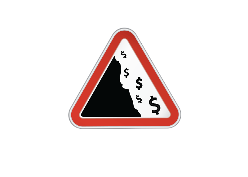 Fiscal Cliff - Traffic Sign - Illustration