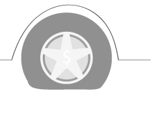 Illustration of a flat car tire