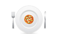 Plate with a mini pizza - Illustration