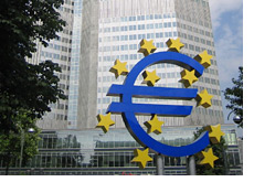 -- european central bank - frankfurt euro sign --