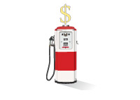 Gas Station - Expensive - Illustration