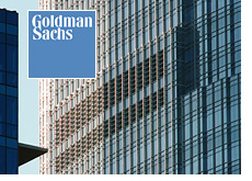 -- windows of goldman sachs building - corporate logo --