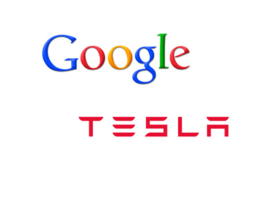 Google and Tesla Motors - Company Logos