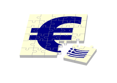 Greece on path to part ways with Euro - Illustration - Concept - Puzzle