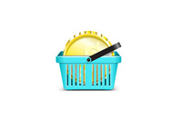 A coin inside a grocery basket - Inflation - Illustration