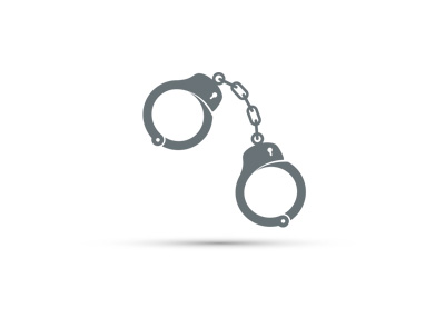 Illustration of Handcuffs in black and white