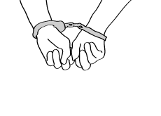 -- Hands in cuffs - Illustration --