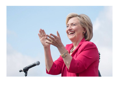 Hillary Clinton is the favourite to win the upcoming elections in the United States of America - Year 2016 - Instagram photo of Hillary clapping