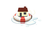 House on a floating device - Illustration