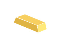 -- Illustration of a gold bar / brick --