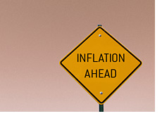 -- inflation ahead road sign --