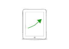 Ipad illustration - Sales up