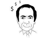 John Paulson Thinking Dollars - Illustration