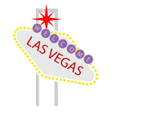 Illustration of a broken welcome to Las Vegas sign