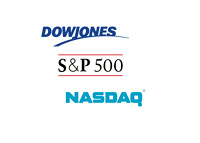 Major Market Logos - Nasdaq, Dow Jones and S+P 500