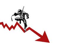 -- Stock market ninja - Bringing down the graph - Illustration--