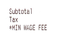 Minimum Wage Fee - Restaurant Receipt - Crop