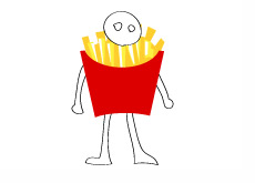 Illustration of a Minimum Wage Worker - Do You Want Fries With That