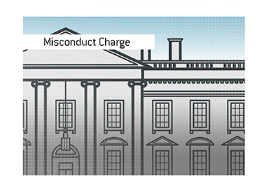 Line illustration of the White House in Washington D.C. Drawing. Art.