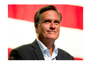 Mitt Romney in front of the United States flag