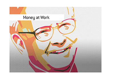 Warren Buffett - Money at work illustration.