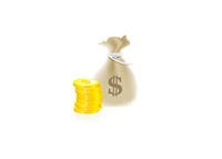 Money bag and gold coins - Illustration