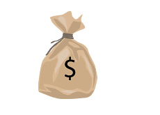 -- Money bag drawing --