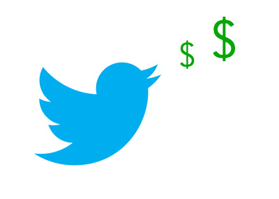 The Money Tweet - Illustration - Concept - Twitter logo with dollar signs