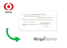 -- Mitsubishi UFJ Check to Morgan Stanley - 9 Billion Dollars --