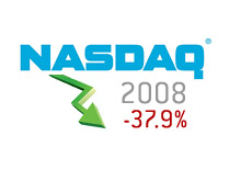 composite nasdaq logo - arrow pointing down - 2008 - 37.9 percent