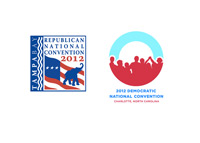 Democratic National Convention 2012 logo and Republican National Convention 2012 logo