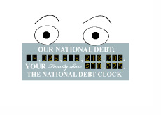 Illustration of a surprised national debt clock