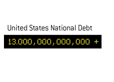 -- United States National Debt scoreboard - Illustration --