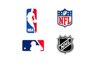 NBA, NFL, MLB and NHL Logos