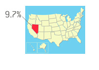 Nevada Unemployment Outlined on Map of United States - Illustration