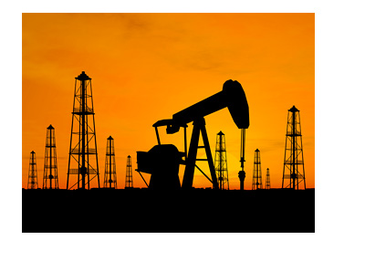 Oil Fields - Orange Background - Scenic Photo