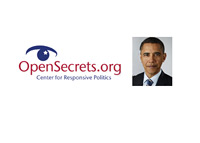 OpenSecrets.org logo next to the photo of Obama