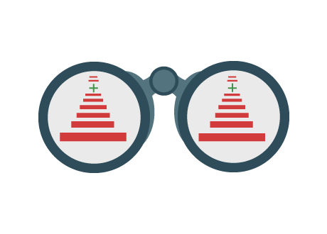 Looking at past budgets through binoculars - Illustration