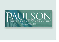 paulson and company logo on green background