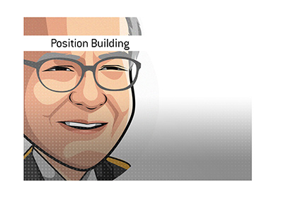 Recipe for large position building - Warren Buffett. - Illustration.