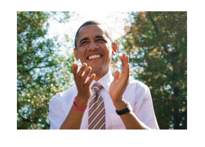 President Obama - Clapping hands - Celebrating the spring.